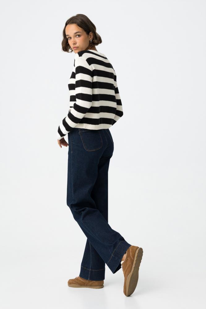 Pantalón vaquero ancho bolsillos Tiffosi Olivia lateral