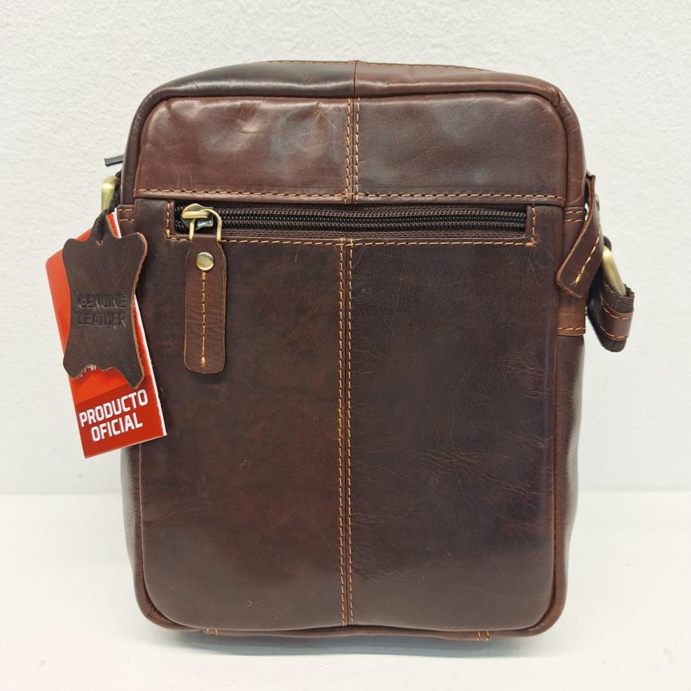 Bolso bandolera hombre bolsillo L Dakar marrón trasera