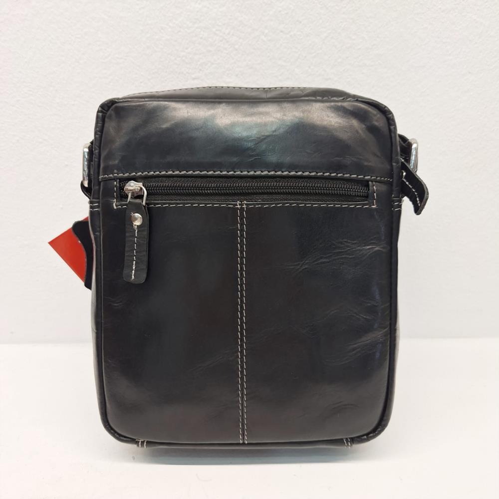 Bolso bandolera hombre mediano Dakar negro trasera