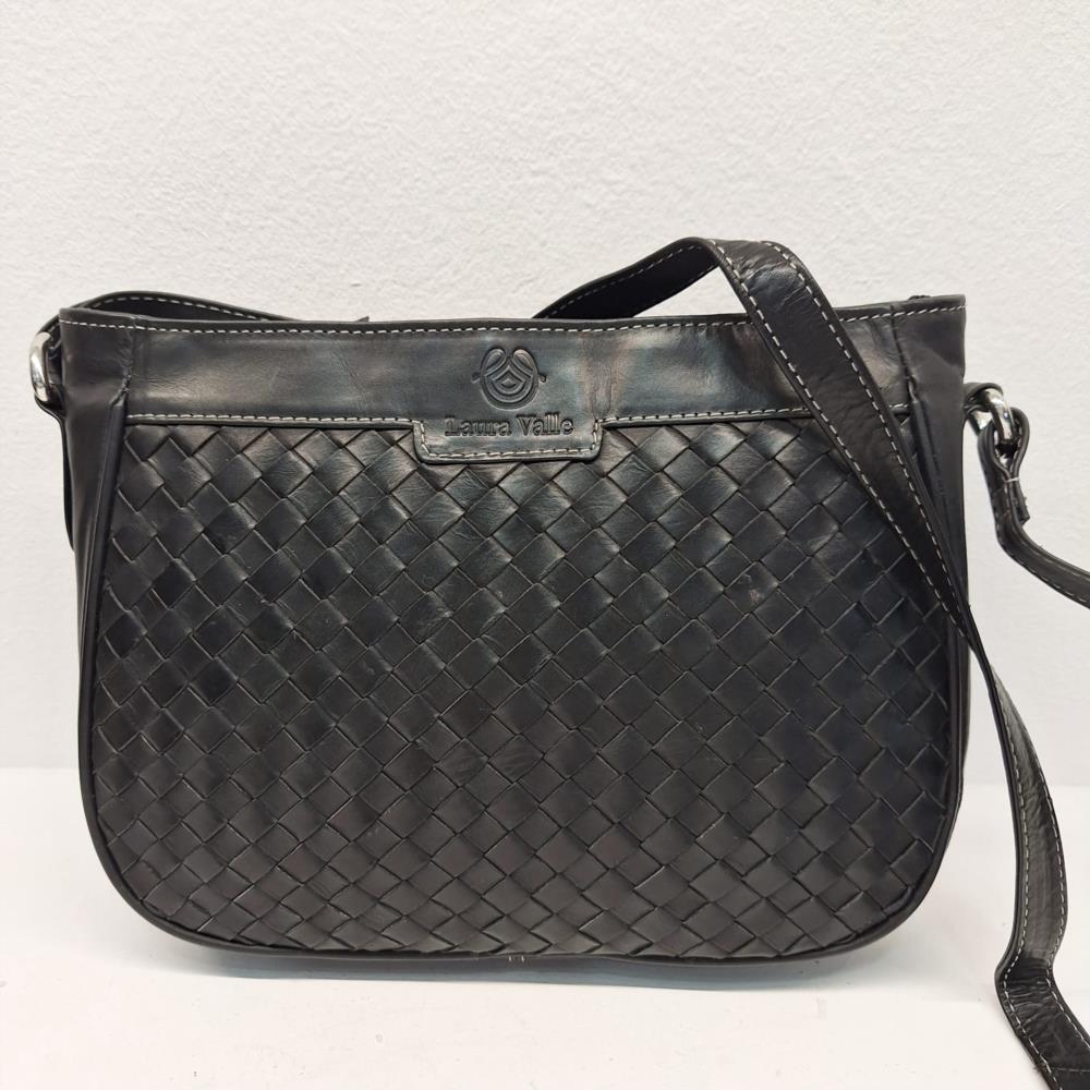 Bolso bandolera trenzado Laura valle negro