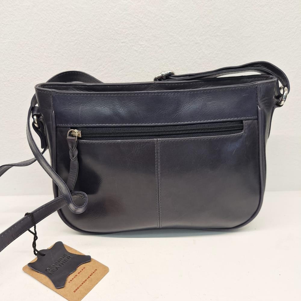 Bolso bandolera trenzado Laura valle marino trasera