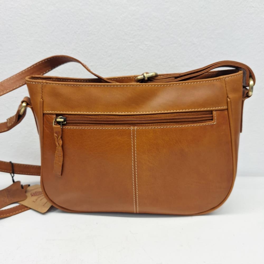 Bolso bandolera trenzado Laura valle cuero trasera