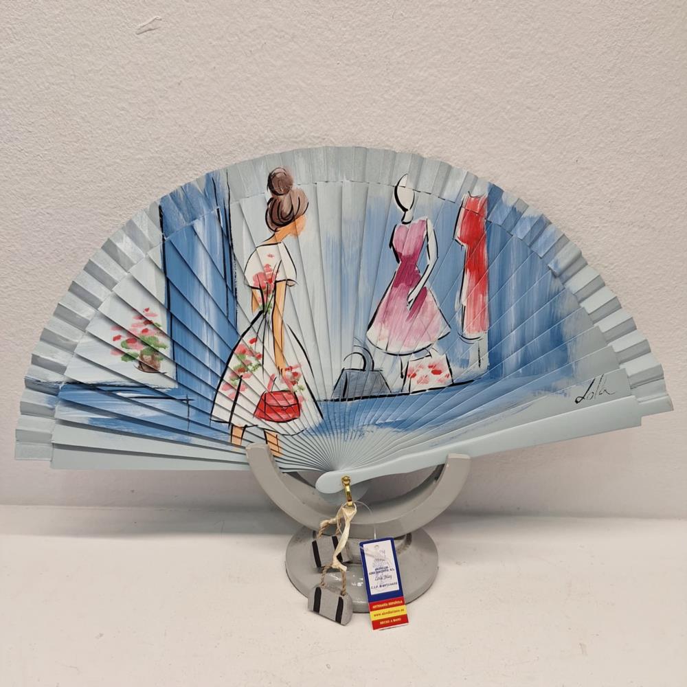 Abanico chica en escaparate