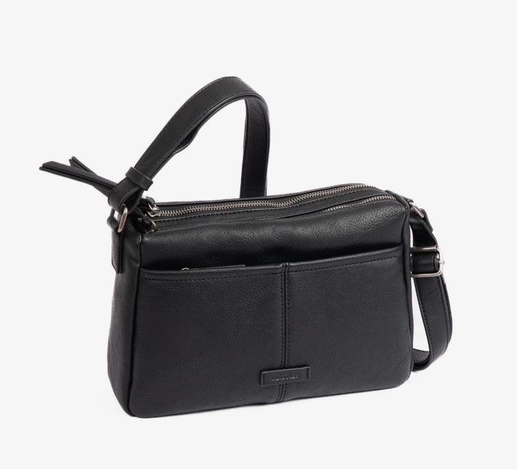 Bolso bandolera 2 cremalleras clasico New Classic negro
