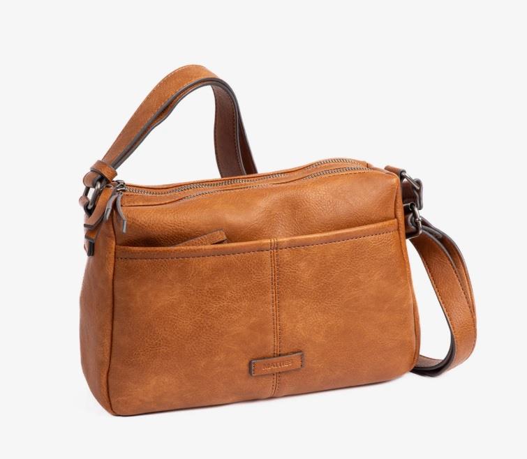 Bolso bandolera 2 cremalleras clasico  Matties New Classic cuero