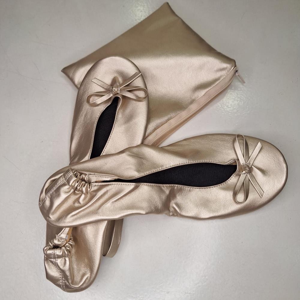 Zapatilla viaje plegable / bailarina oro