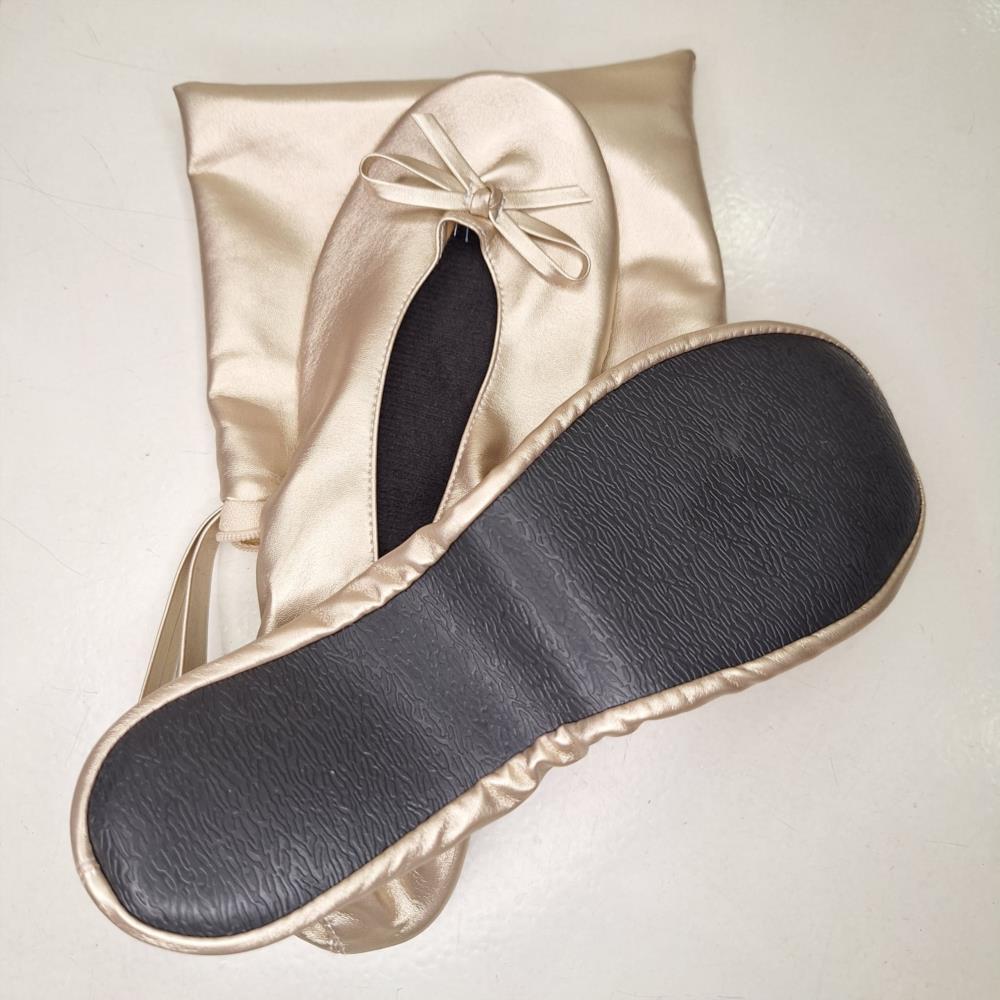 Zapatilla viaje plegable / bailarina oro suela