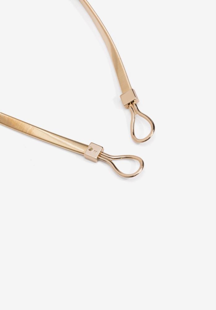 Cinturón cadena gusano Tiffosi Party dorado detalle 