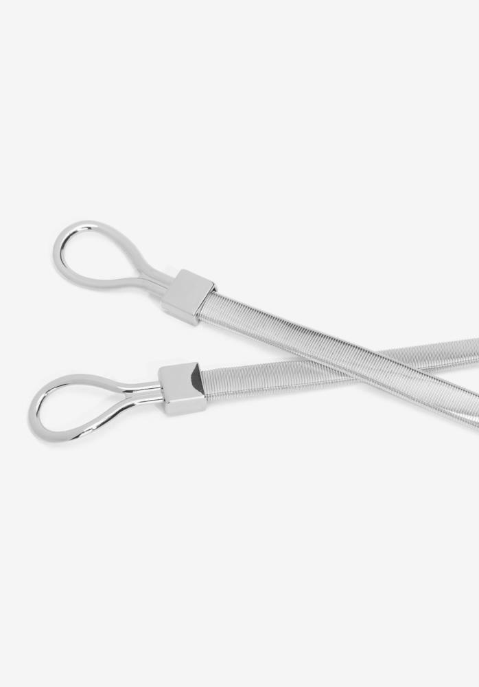 Cinturón cadena gusano Tiffosi Party plata detalle