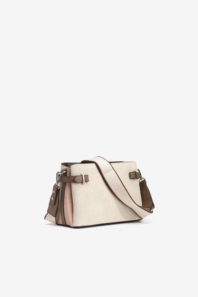 Bolso bandolera barquillo Tiffosi Edith beige