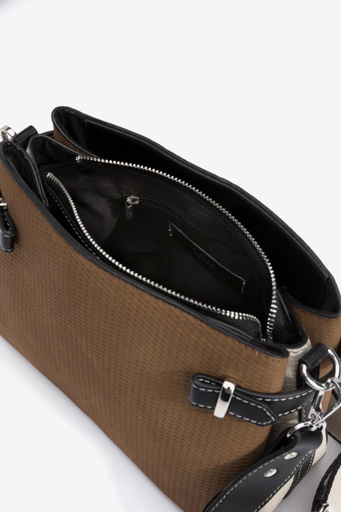 Bolso bandolera barquillo Tiffosi Edith nuez interior