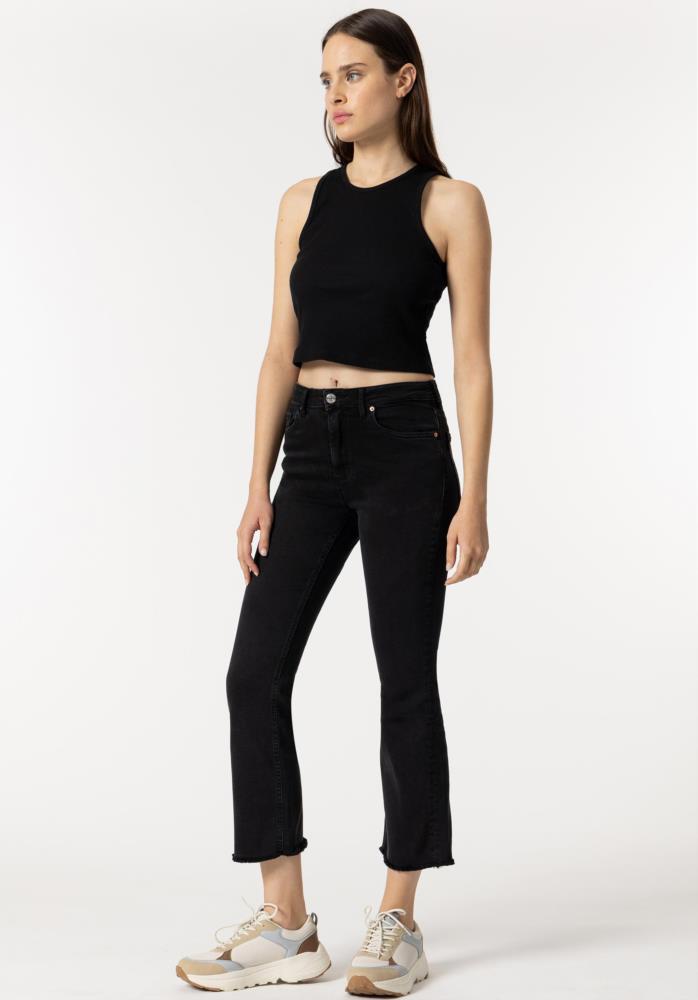 Pantalón vaquero Flare Cropped Tiffosi Megan_49 negro