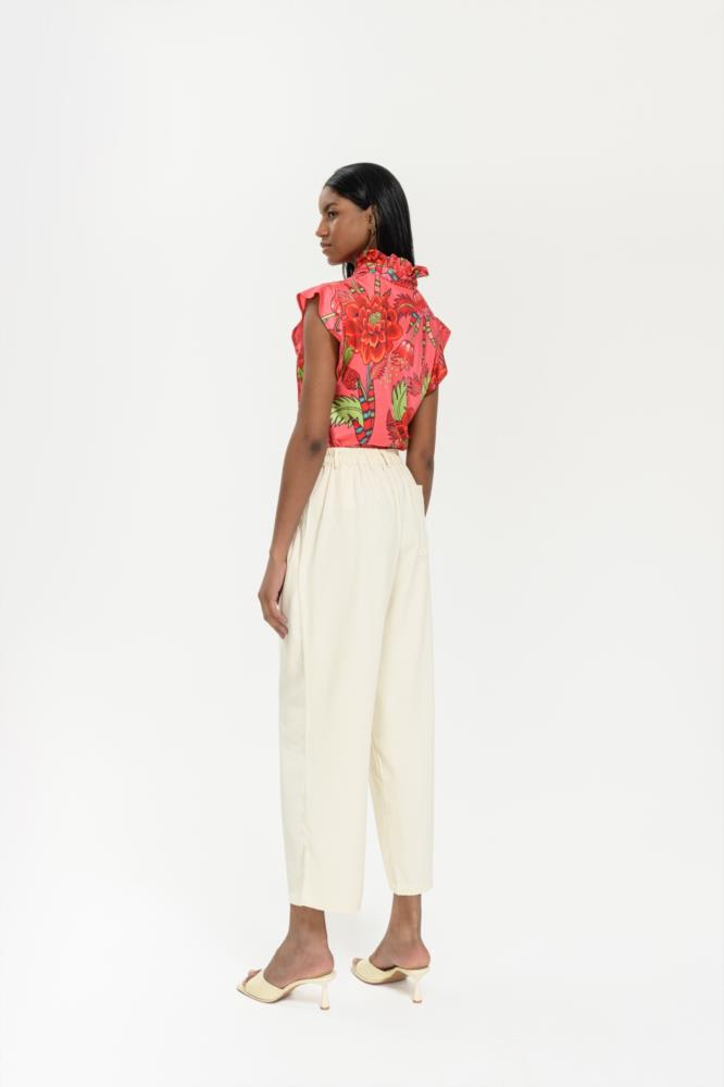 	 Blusa cuello maho estampado floral Malalá trasera