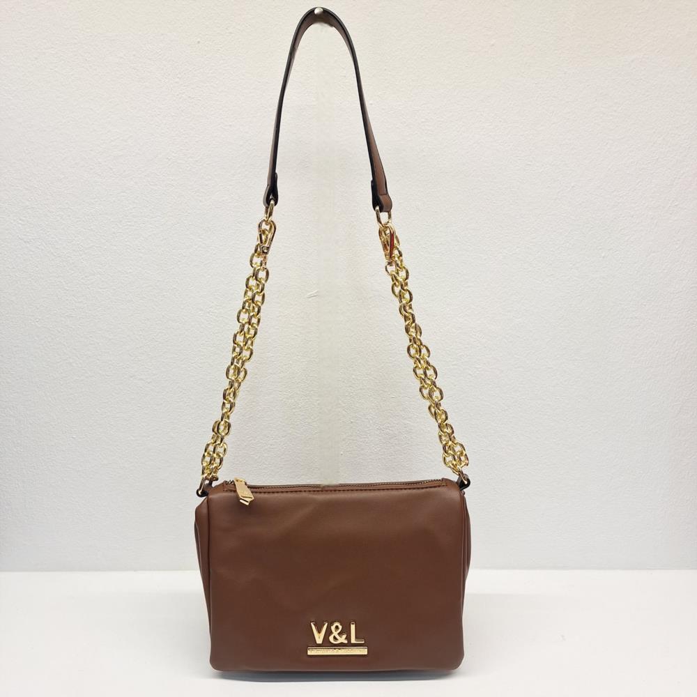 Bolso bandolera pequeño con cadena V&L cuero