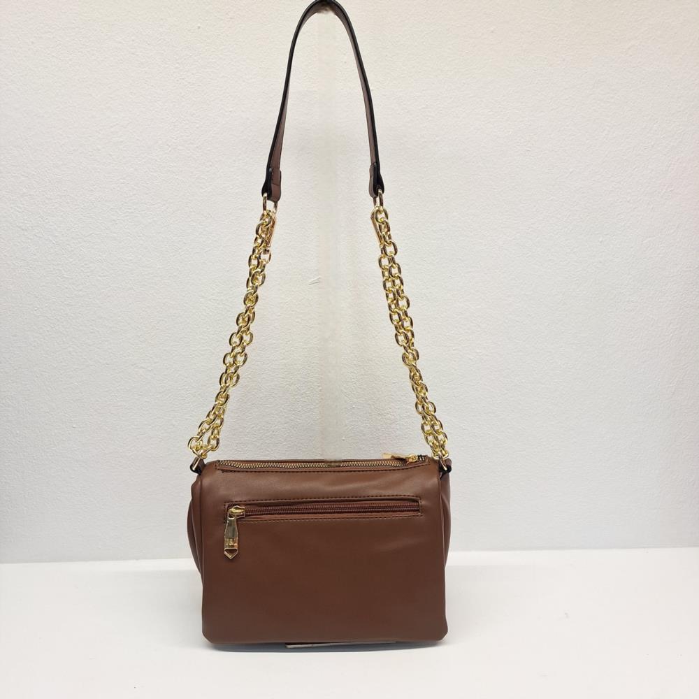 Bolso bandolera pequeño con cadena V&L cuero trasera