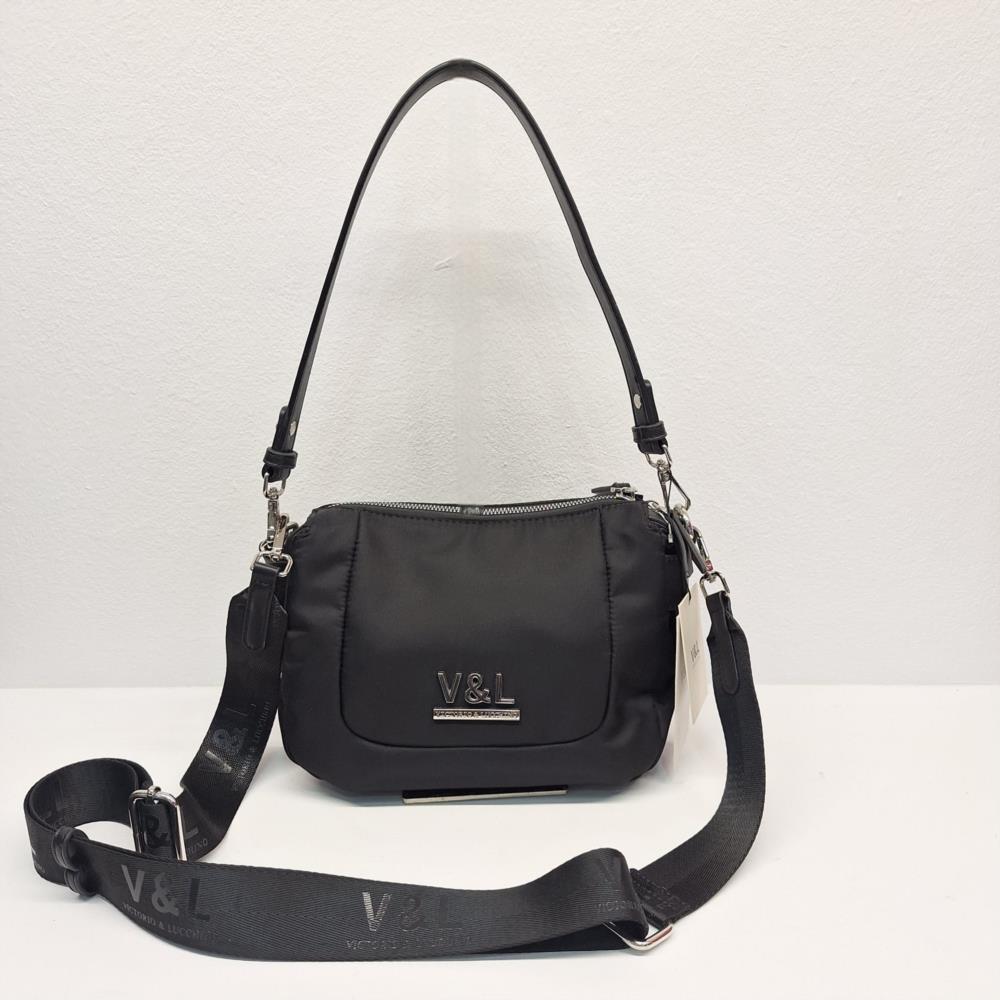 Bolso bandolera nylon V&L negro