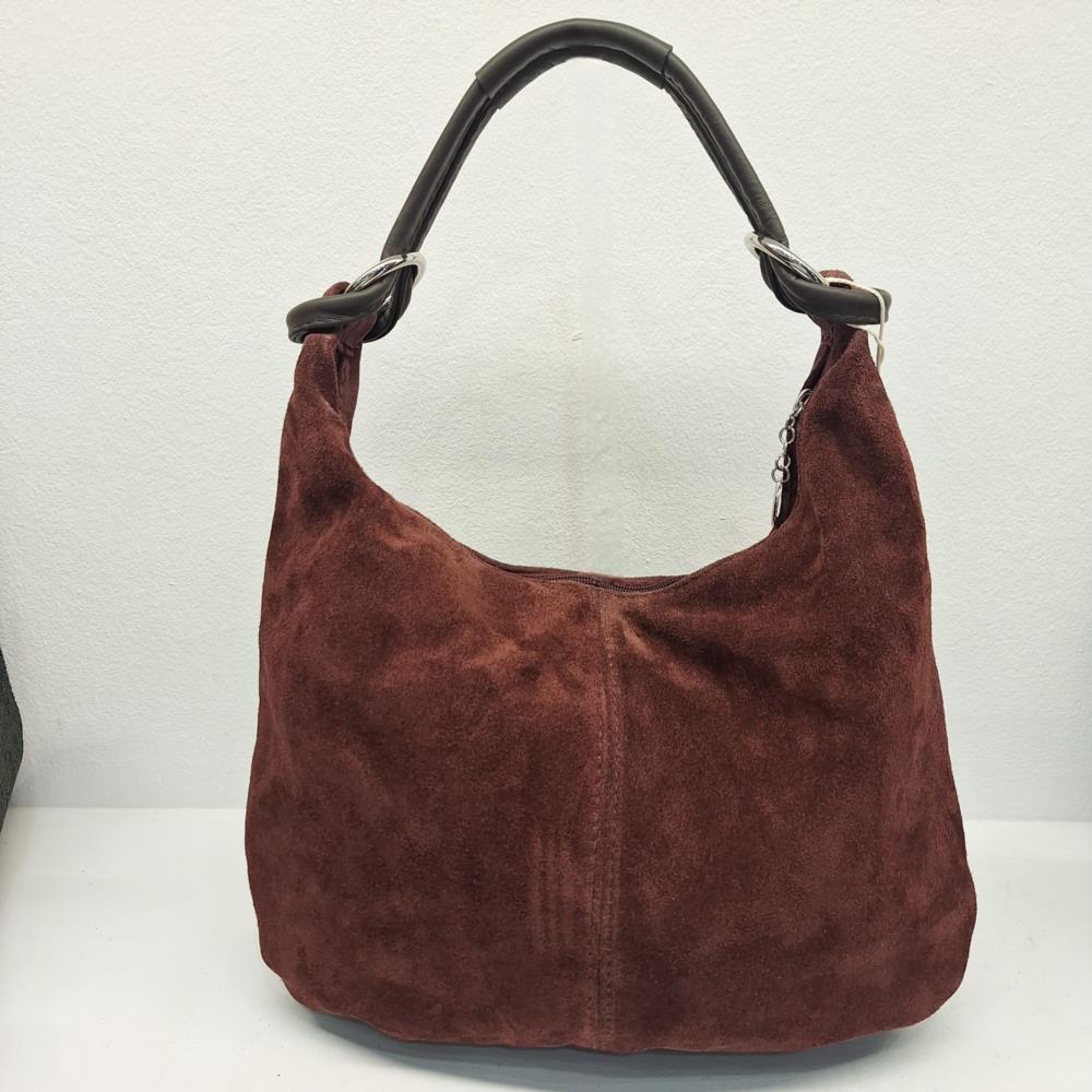 Bolso gondola serraje piel Manuel gallardo granate trasera