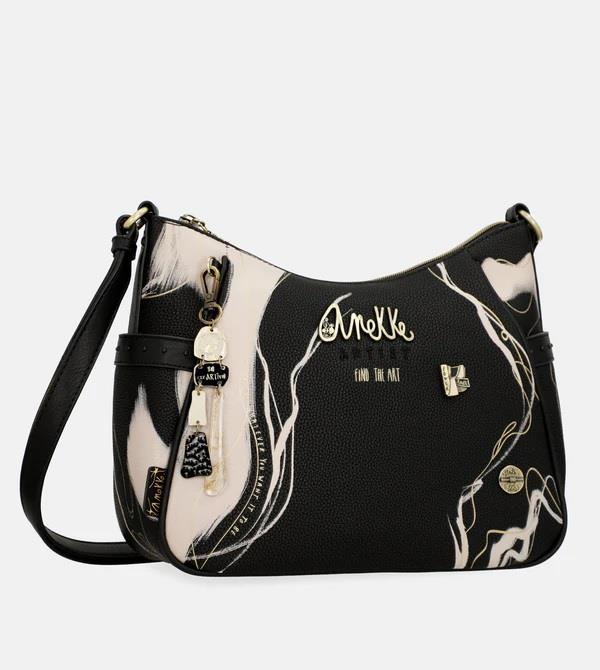 Bolso bandolera Anekke negro y blanco