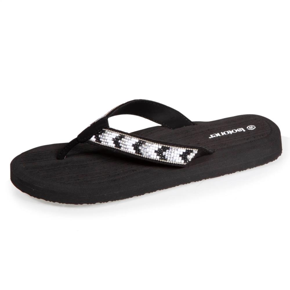 Chanclas abalorios negra Isotoner