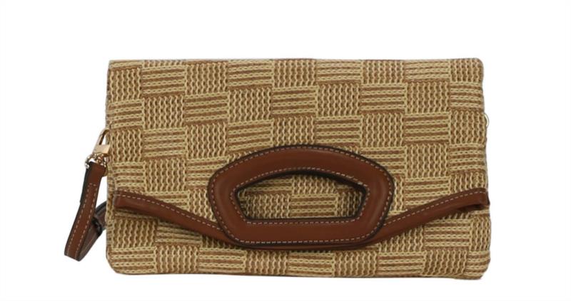 Bolso cartera doblada con asa troquelada textil V&L