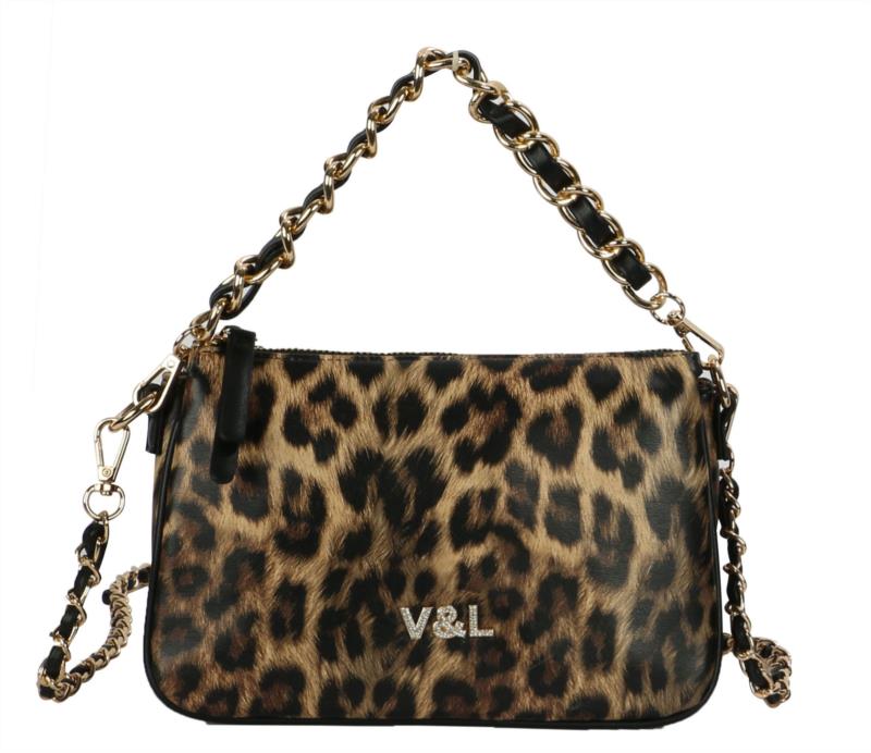 Bolsito cremallera con cadena mancha leopardo V&L