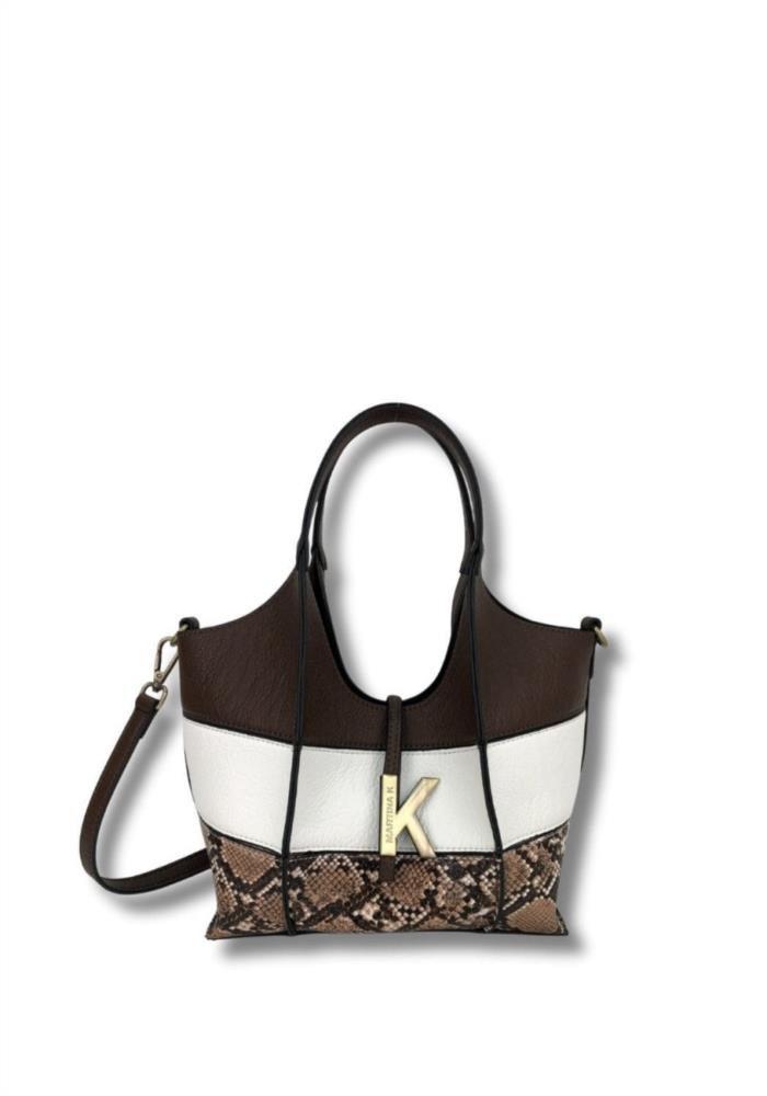 Bolso paquetero tribandas Martina K marron