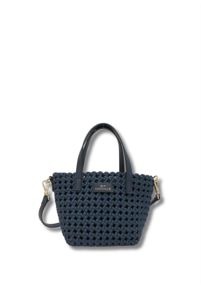 Bolsito trenzado con neceser Martina K azul