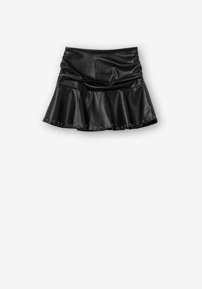 Falda polipiel con tachitas Tiffosi Leila negro