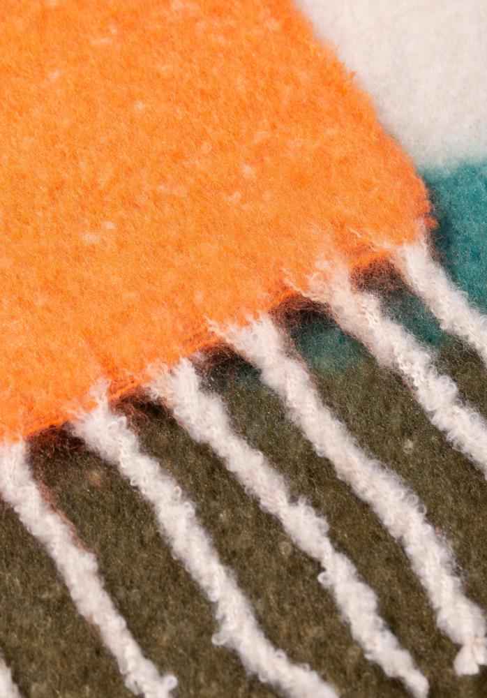 Bufanda multicolor Tiffosi Stacy detalle flecos