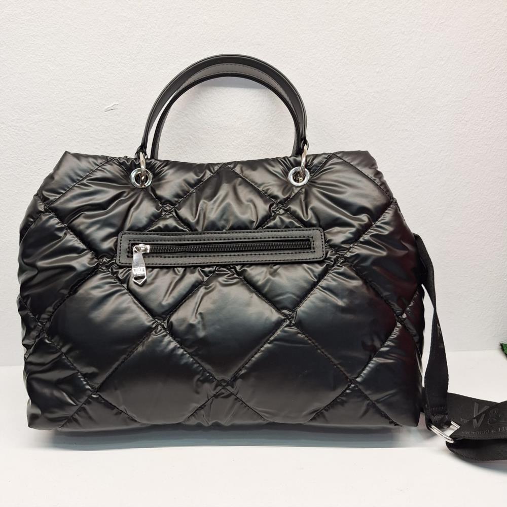 Bolso paquetero grande acolchado V&L Negro trasera