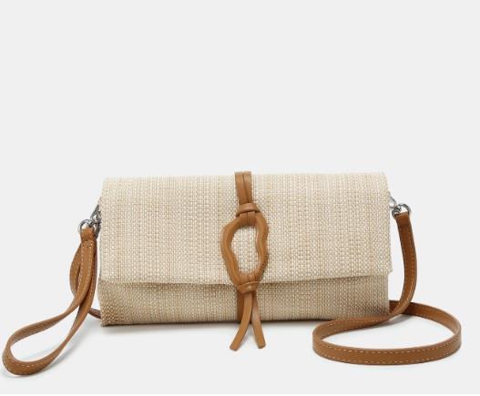 Bolso cartera pajilla con aplique Pepe Moll Thalia natural