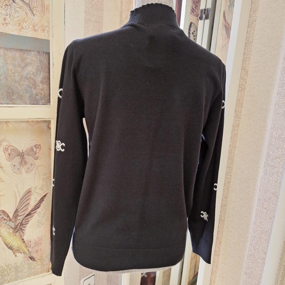 Jersey salpicado geométrico strass trasera