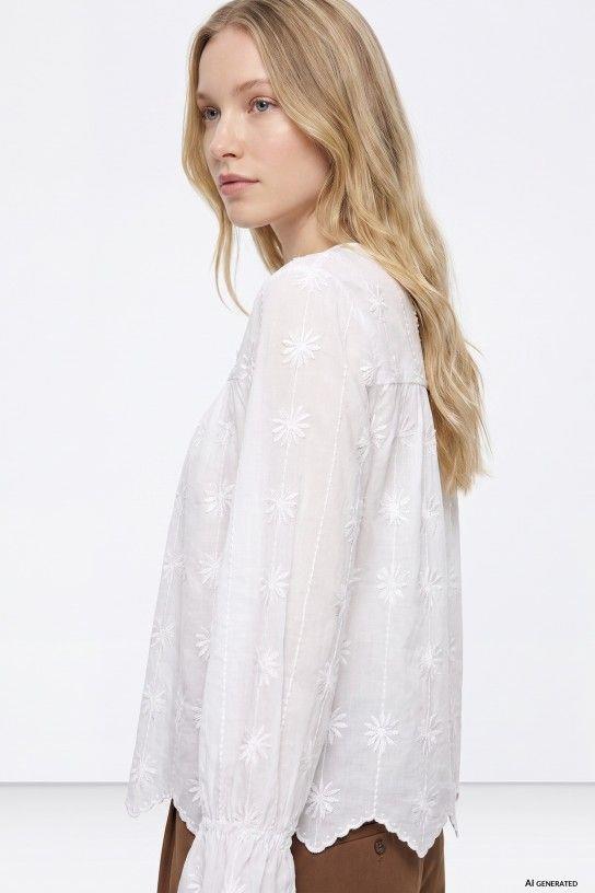 Blusa Tiffosi Falperra blanco lateral