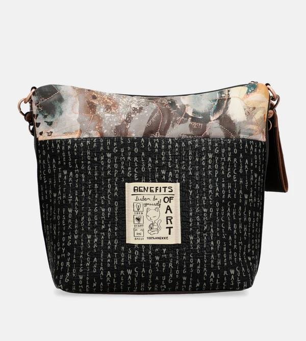 Bolso bandolera grande Anekke Marrón con multicolor trasera