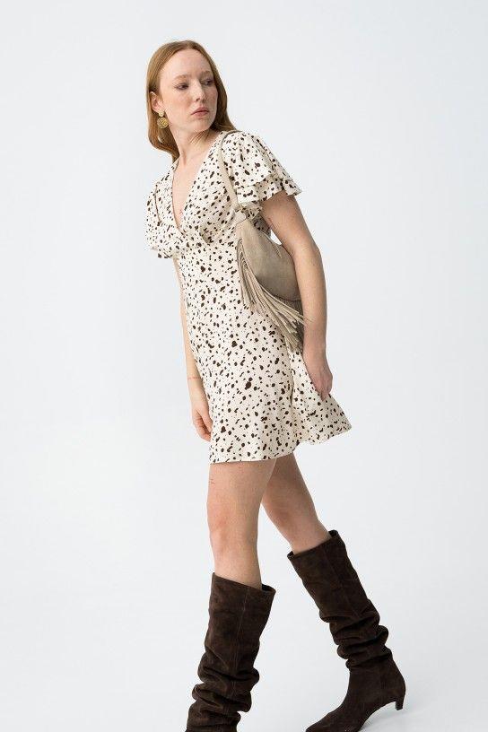 Vestido Tiffosi Clarice beige