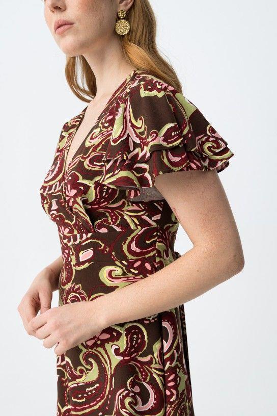 Vestido Clarice marrón detalle