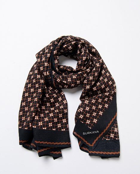 Foulard estampado geometrico borrado Surkana Pasa negro