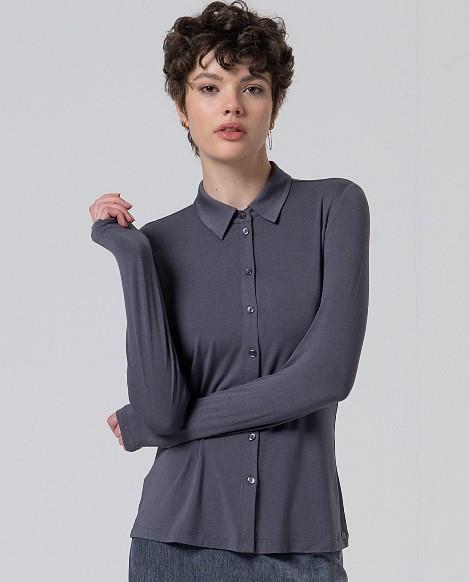 Camisa punto liso Surkana Lisi gris
