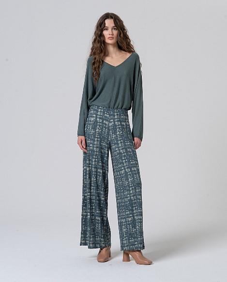Pantalón punto fluido estampado difuminado Surkana Omer