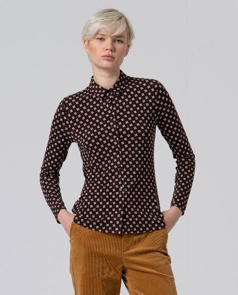 Camisa punto estampado geometrico borrado Surkana Irvi