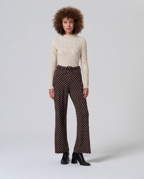 Pantalón punto cinturón estampado geométrico borrado Surkana Irvi