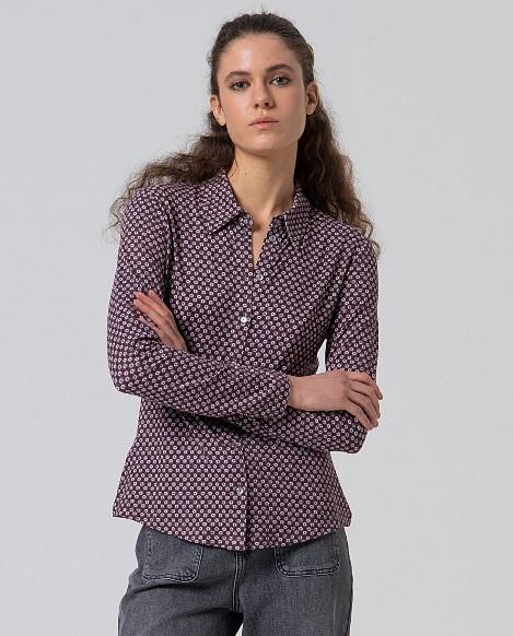	 Camisa punto estampado circulos y abetos Surkana Lani gris