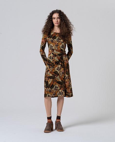 Vestido midi nudo estampado vegetal Surkana Lani