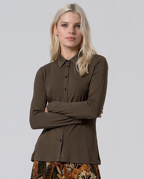 Camisa lisa punto Surkana Lisi verde seco