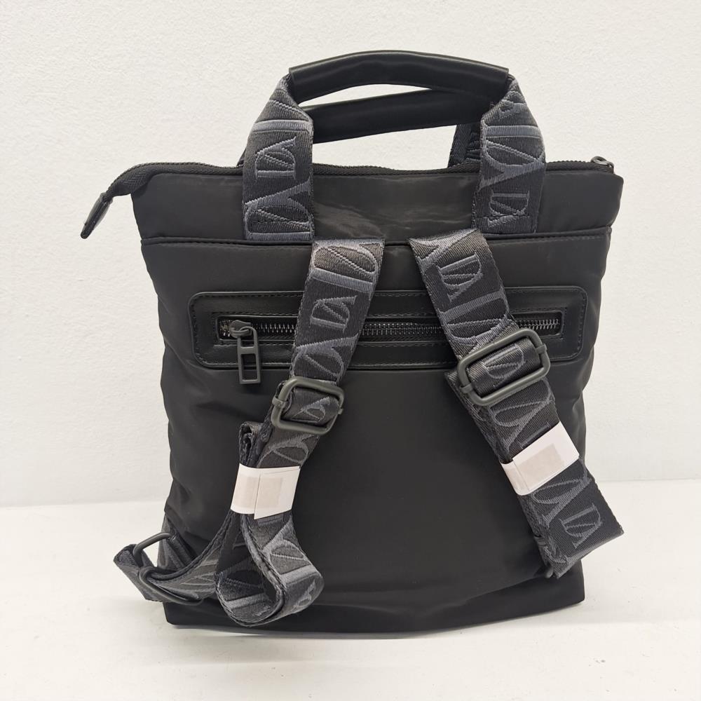 Bolso mochila nylon logos Don algodón negro trasera