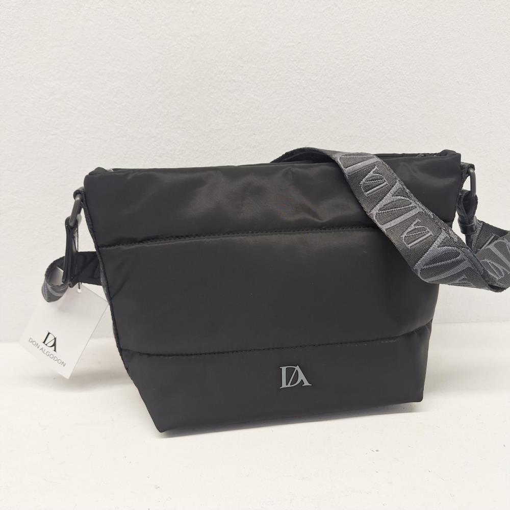 Bolso bandolera nylon logos Don algodón negro