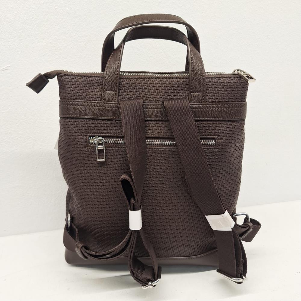 Bolso mochila espiga engomada Don algodón marrón trasera