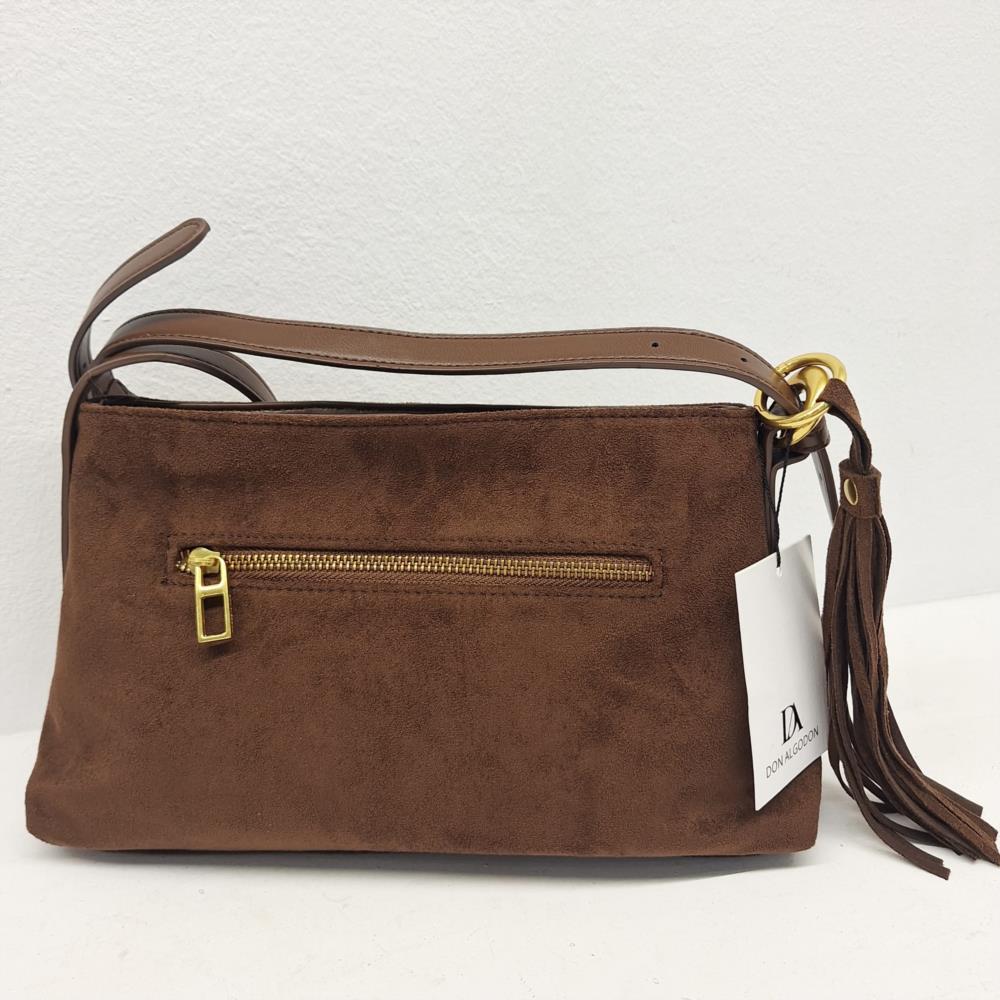 Bolso bandolera antelina trenzada Don algodón trasera