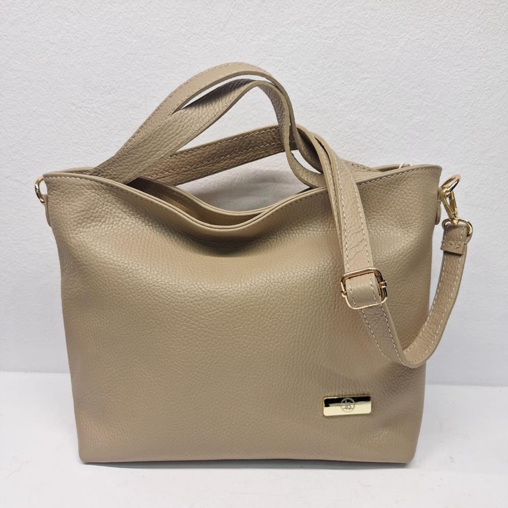 Bolso paquetero piel asas diagonales Manuel Gallardo taupe