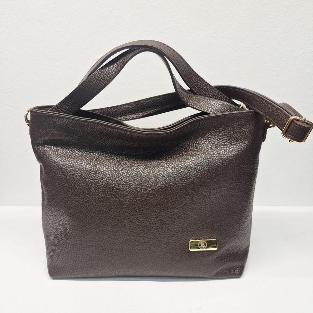 Bolso paquetero piel asas diagonales Manuel Gallardo marrón